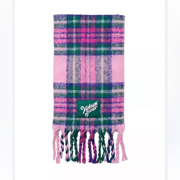 Victoria’s Secret Scarf New Pink and Green Plaid Cozy Warm Fuzzy Scarve NWT - Picture 1 of 7